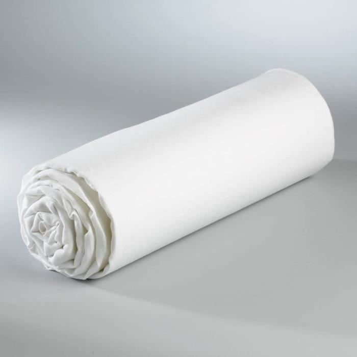 Drap Housse - HOME DECO - 140x190 cm - 100% Coton - 57 Fils/cm² - Blanc Drap Housse - HOME DECO - 140x190 cm - 100% Coton - 57 Fils/cm² - Blanc