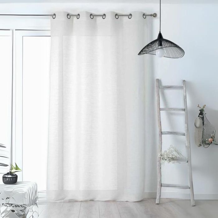 Voilage Aérien en toile de jute Blanc 150x240 cm