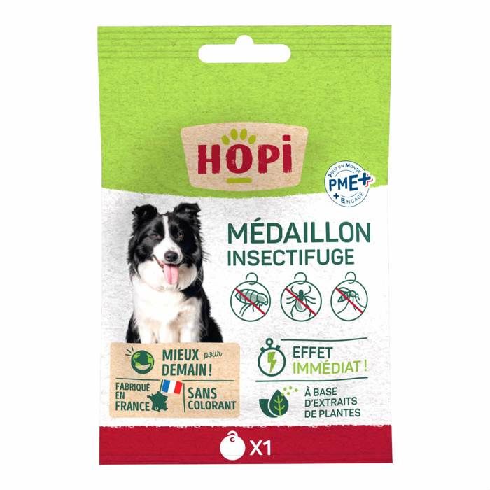 Meilleurs prix pour HOPI Médaillon insectifuge pour Chien et Chat - Protection Longue Tenue - Extraits de Plantes - Fabriqué en France