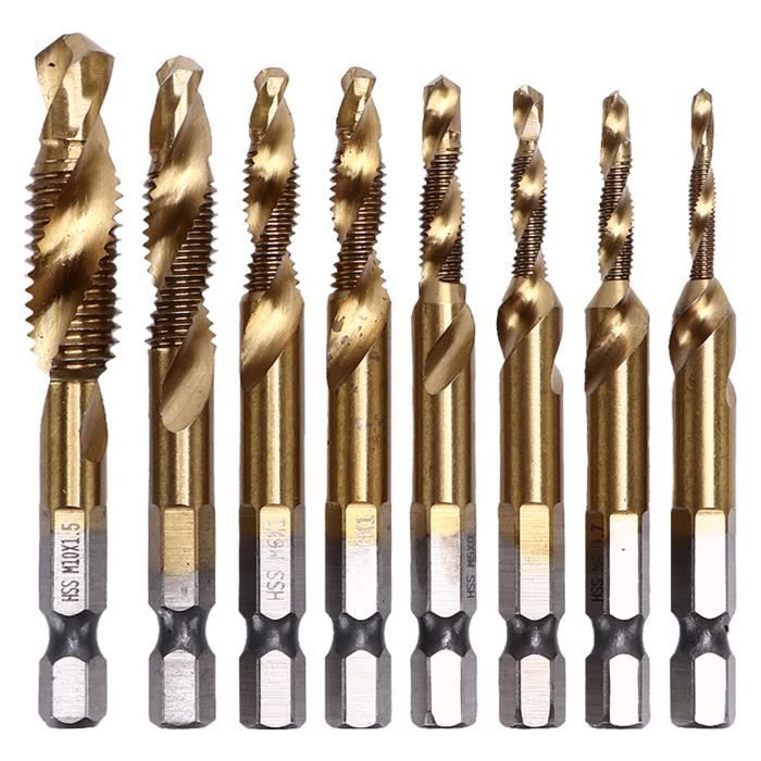 Taraud Conique G1/8 à G1 HSS Flûte Droite - Outil Taraudage Métal De Précision Pour Perceuse Ou Machine