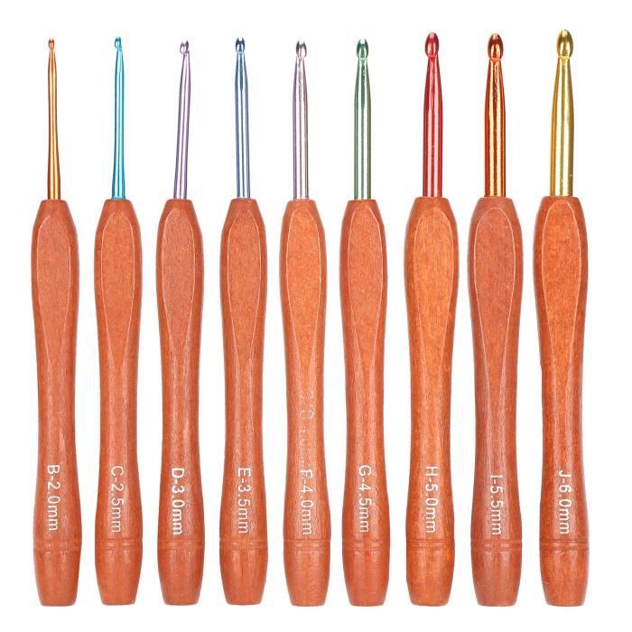 Lot De 10 Crochets à Tricoter Double Extrémité Cobee - Tailles Variées En Aluminium Doré
