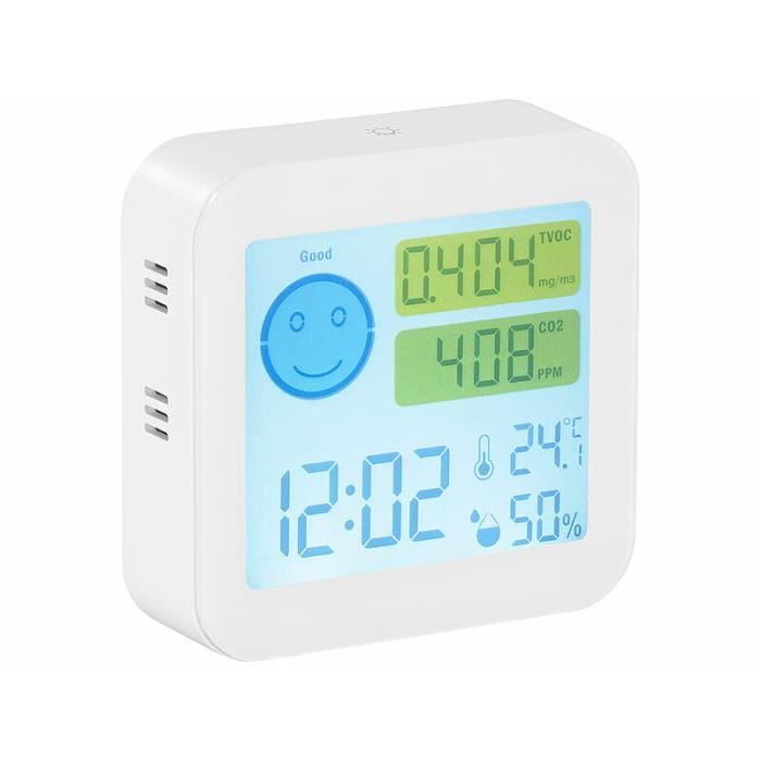 Moniteur Qualité Air Therm La Mode - Détecteur CO2 TVOC PM2.5 PM10 HCHO Température Humidité