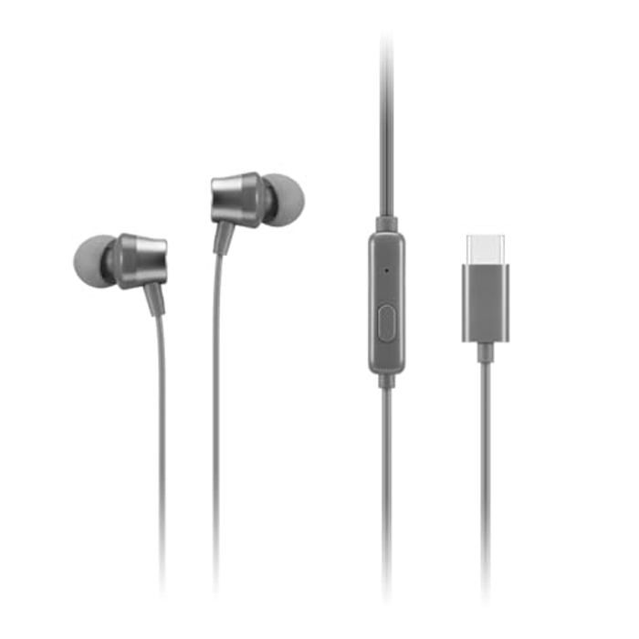 ?uchawki Douszne Z Mikrofonem Lenovo 300 Gxd1j77353 Usb c Szare - vue 1