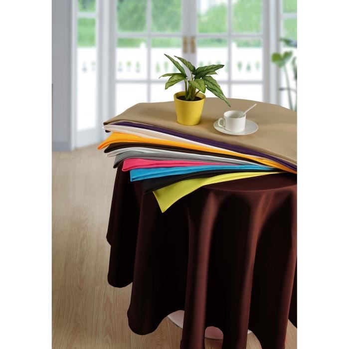 NAPPE UNIE RONDE 180 cm Anti -Taches De MAISON & MARQUES CHOCO NAP0263