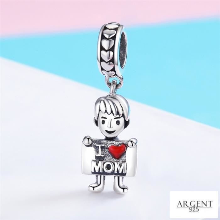 Charms Pendentif Compatible Pandora Bracelet- Argent 925 Charme Pendentif petit  garçon - Achat / Vente charm's Charms Pendentif Compatible -