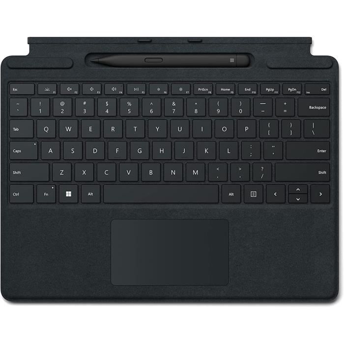 Microsoft Surface clavier Signature Keyboard + Stylet Surface Slim Pen 2, Noir, compatible Surface Pro 8 et Pro X (Clavier AZ