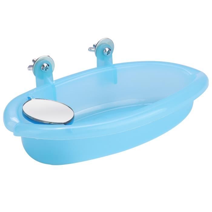 Comparer les prix de minifinker Baignoire Oiseau Mini Plastique avec Miroir Accessoire Cage Bird Toy