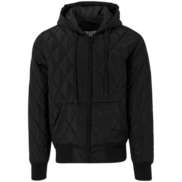 Urban Classics DIAMOND Quilt Hoody Veste noir Cdiscount Pr t