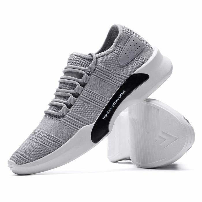 Basket Homme Marque De Luxe Haut qualité baskets Nouvelle Mode Plus De  Couleur Antidérapant Chaussures Grande Taille Gris - Cdiscount Chaussures