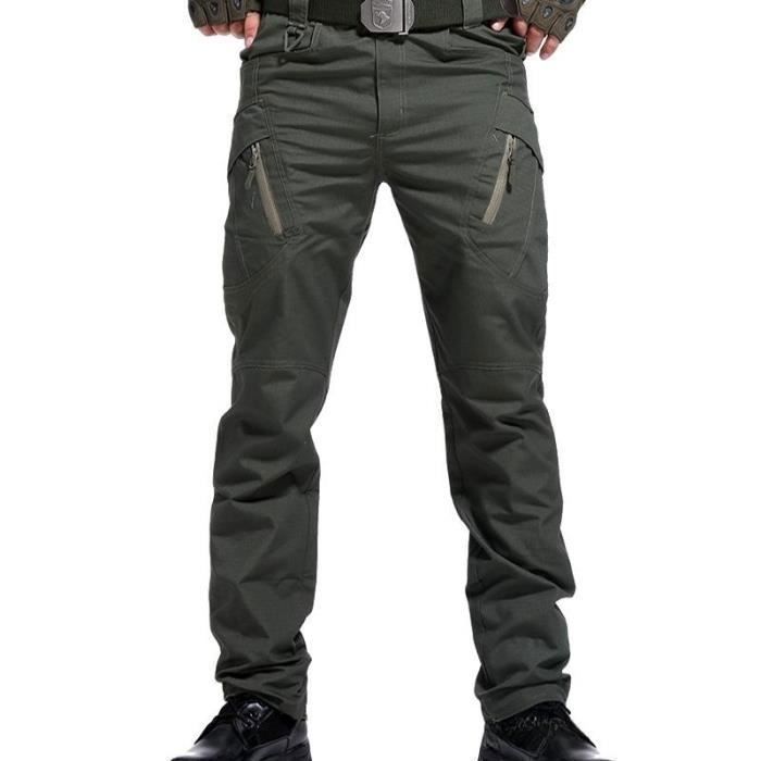 Pantalon Cargo Homme Tactique - Multi-poches - Taille Décontractée - Pour Travail Et Sport