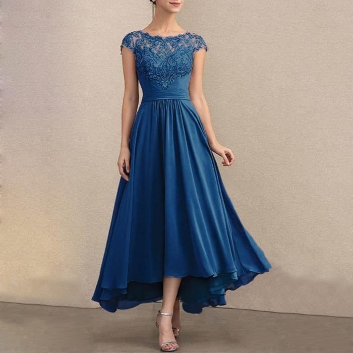 robe soie bleue