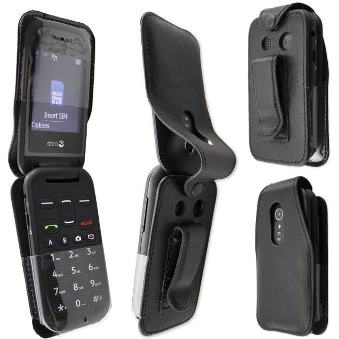 Caseroxx Sac Cuir Avec Clip Ceinture Pour Nokia 2720 Flip En Cuir Veritable, Housse De Protection à Porter à La Ceinture (avec Fenêtre Transparente