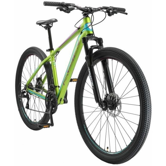 VTT BIKESTAR 29 Pouces 21 vitesses Shimano frein à disque Hardtail Vert Bleu