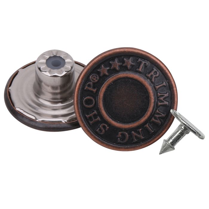 Kit Bottoni Per Jeans In Ottone 17mm Con Attrezzo Di Fissaggio, Bronzo