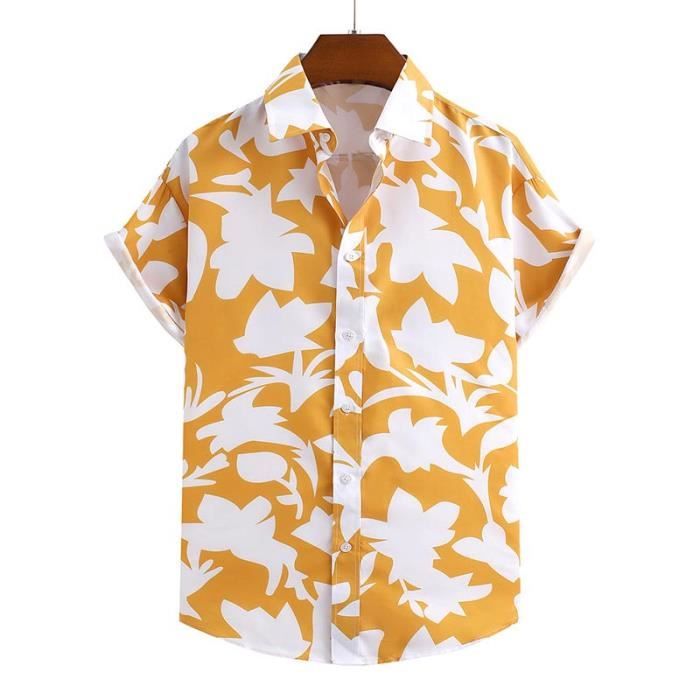 Chemise Manches Courtes Imprimé Chemise Hawaïenne Homme FANSU - Manches Courtes Imprimé 3D - Taille S à 5XL - Style été Plage Chemise Manches Courtes Loisirs