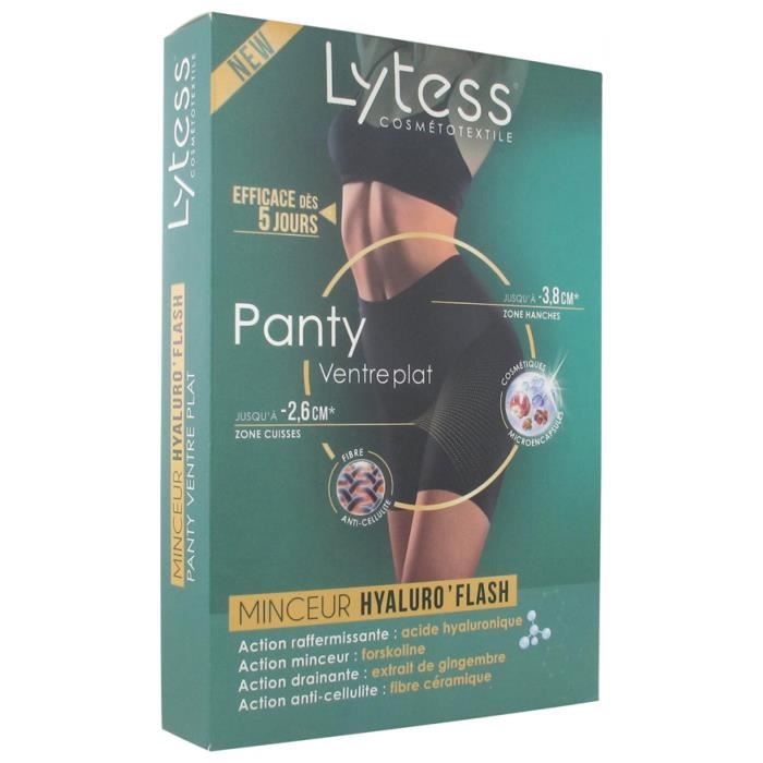 Panty minceur ventre plat Hyaluro Flash LYTESS Noir S M Leger doux et confortable Couleur produit Cdiscount Pret a Porter