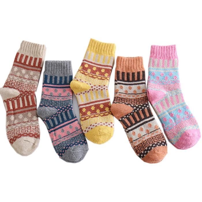 Chaussettes femmes fantaisie 5 paire de chaussettes en coton femme