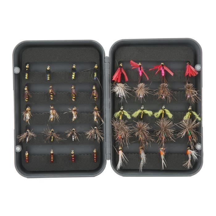 Boîte De Pêche à La Mouche 12 Compartiments Mousse Insertion Mince
