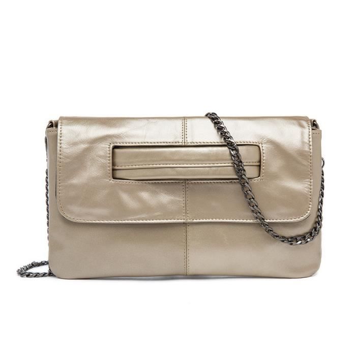 Sac à Main Vintage Années 60 - Pochette En Cuir Véritable Ivoire - Style Norsette Rétro