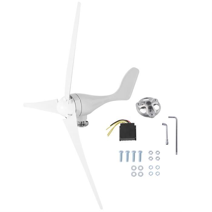 Éolienne SALUTUYA Type S 500W DC12V - 3 pales en alliage d'aluminium blanc