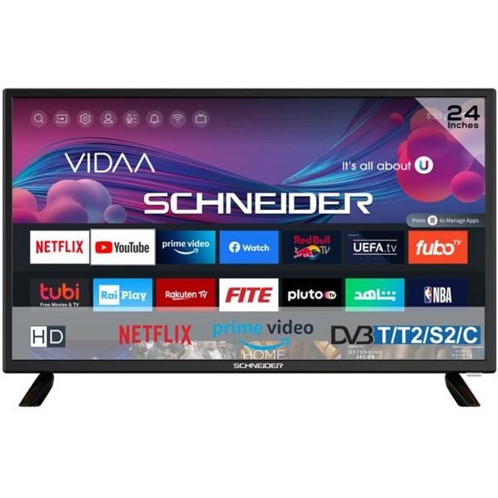 SCHNEIDER Téléviseur Led 60 cm écran plat GMSCLED24HV100 - vue 2