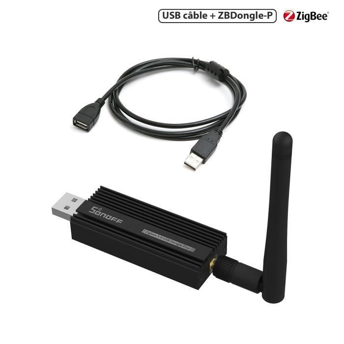 Passerelle USB ZigBee 3.0 SONOFF ZBDongleP avec dongle universel ZigBee et câble d'extension