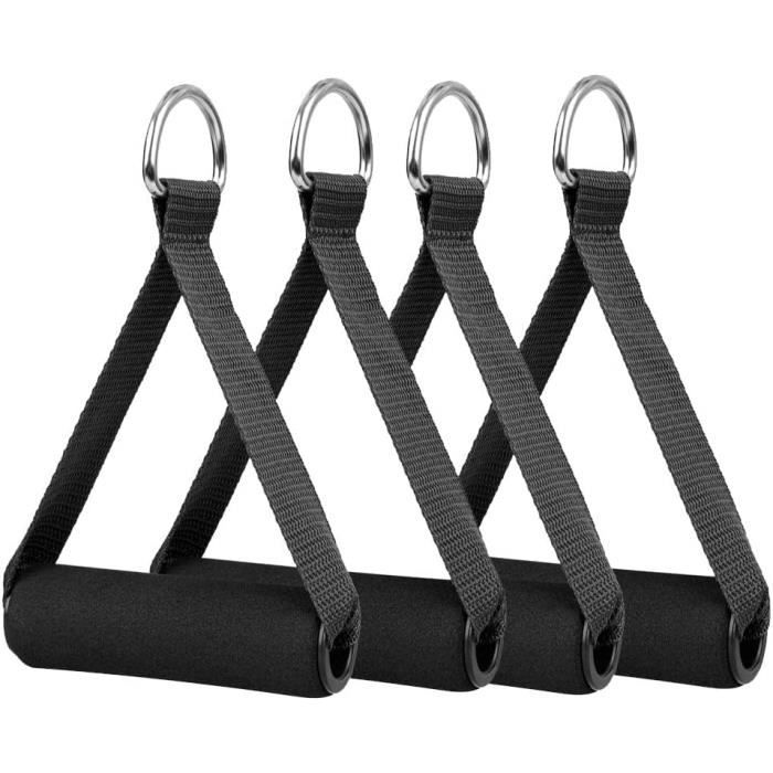 4 Poignées De Remplacement Pour Bandes De Résistance - Accessoire Fitness, Musculation, Machine Smith