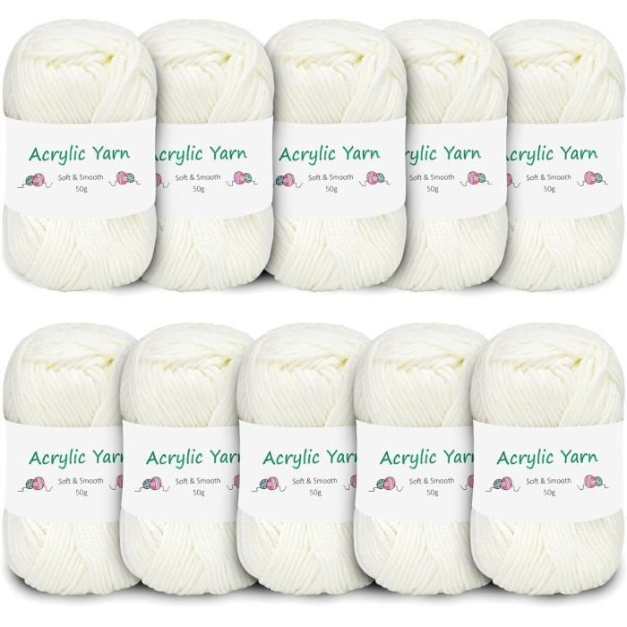 Pelotes Dégradées 400g (4x100g) - Fil Coton/acrylique/laine, Doux, Lavable - Avec Crochets Et Panier - Pour écharpes, Pulls, Plaids - 11