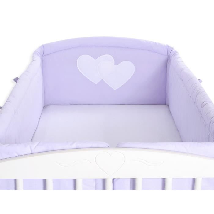 Tour De Lit Bebe Complet 1 60 Ou 140 70 Mauve A Cdiscount Puericulture Eveil Bebe