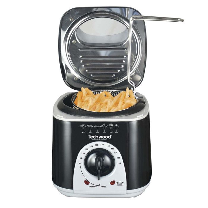 Techwood Friteuse TFF-86 1L 950W - 2 en 1 Fondue, Bac à huile de capacité 1L - coloris