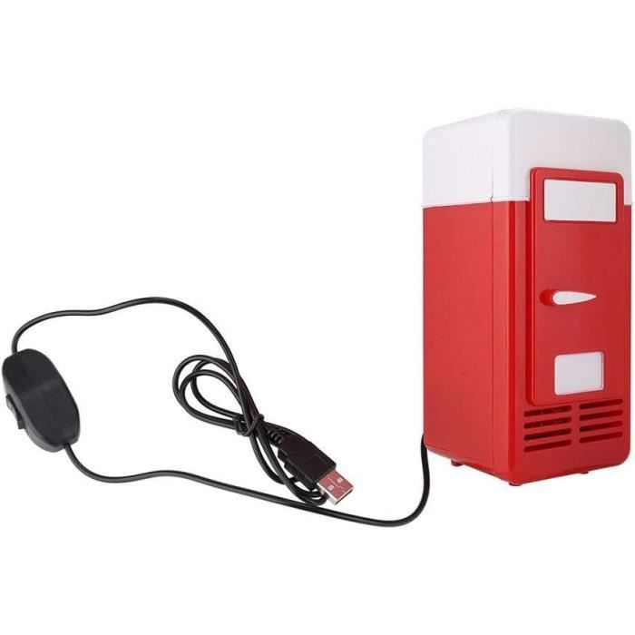 Mini Réfrigérateur USB Portable Argenté - Refroidit Et Chauffe Boissons En Voiture, Bureau Ou PC - Compact 8,5 X 12 X 25 Cm
