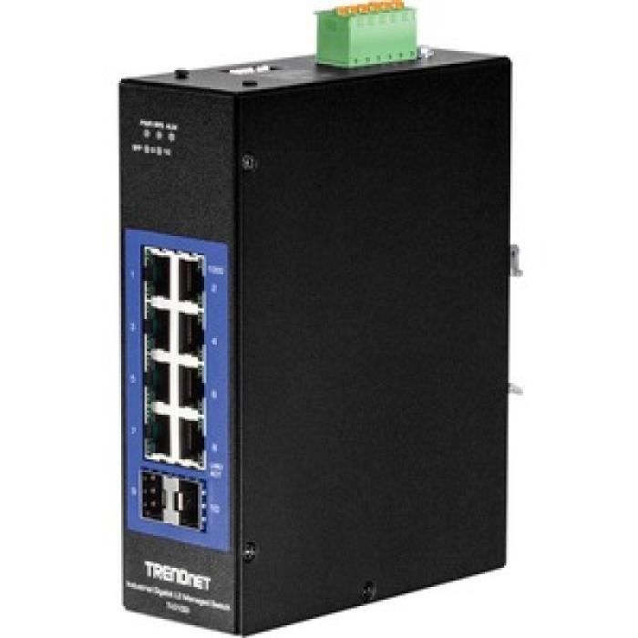 trendnet 10-port ind.gb l2 mgd switch din-rail noirRouteur, Wifi, Réseau 10-PORT IND.GB L2 MGD SWITCH DIN-RAIL 182893