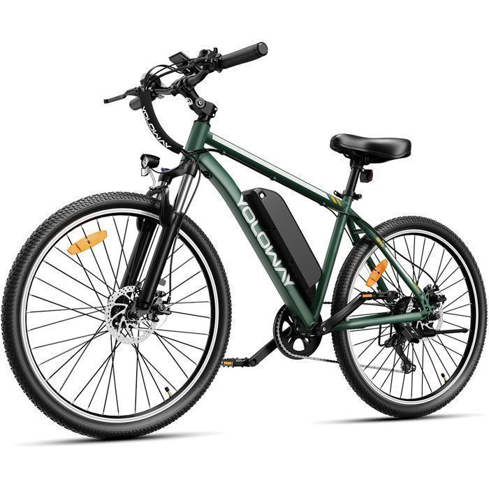 YOLOWAY Velo electrique 27.5 Vert Moteur 250W Batterie Amovible 36V 12.5Ah Shimano 7 Vitesse Velo VTT electrique E Bike Cdiscount Sport