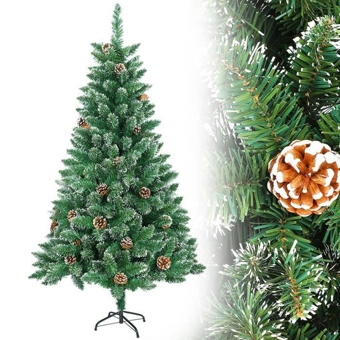 YRHOME Sapin de Noël artificiel 240 cm Sapin de Noël PVC vert effet