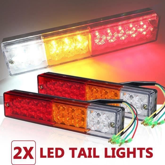 2 x feux arrière LED feux de recul feux de freinage clignotants éclairage phare arrière 40 LED 12 V pour remorque camion carav - Auto 2 x feux arrière LED feux de recul feux de freinage clignotants éclairage phare arrière 40 LED 12 V pour remorque camion carav - Auto