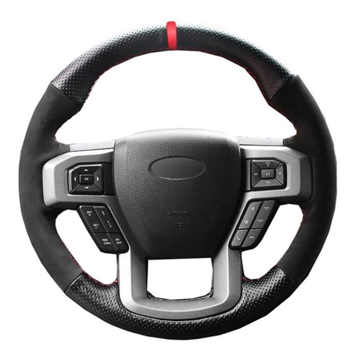 Housse De Volant En Cuir Noir Premium Pour Peugeot 206, 307, 308, 207, 407 - Installation Facile Et Look Neuf !