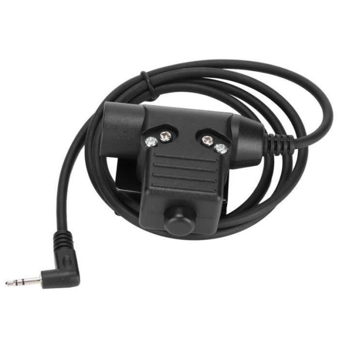 Cuffia Radio Militare Con PTT U94 - Microfono Push To Talk Per Kenwood/Baofeng | Doppio Spinotto 2 Pin