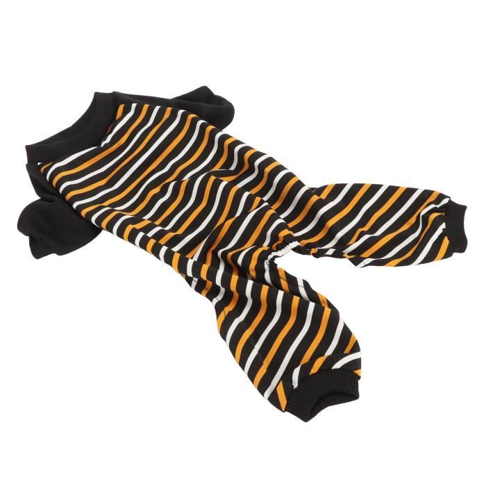 Comparer les prix de Zerodis Pyjama rayé pour chien, doux et confortable pyjama pour chien chiot chat quotidien XL JR033