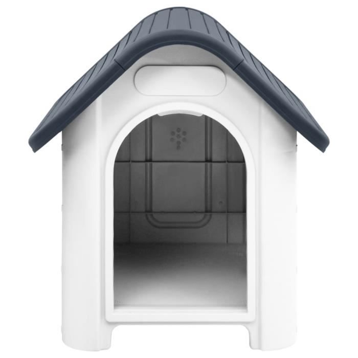 Niche pour chien - ZERODIS - HB012 - Gris et blanc - Polypropylène - 59x75x66 cm
