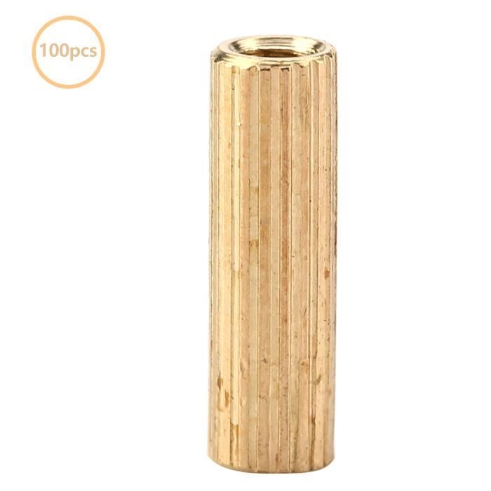 Lot 100 Entretoises Hexagonales Laiton M3 - Femelle Vers Mâle - 5mm + 6mm - Uxcell