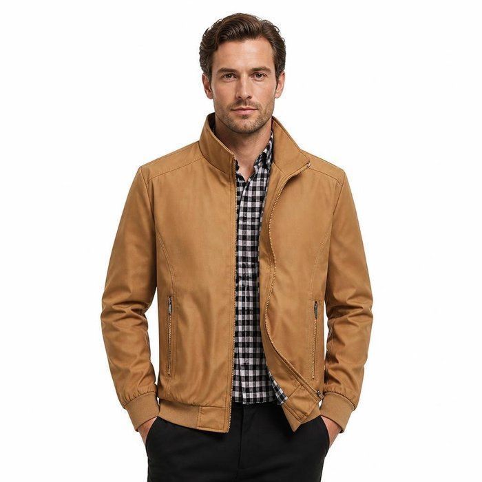 Veste d'été légère pour homme - Veste bomber sportive pour homme - Veste bomber d'été légère et coupe-vent - Blouson universitaire avec col rond et poches zippées, Green6, XL