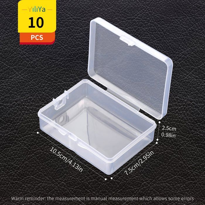 Petite Boite Plastique Avec Couvercle Rabattable Transparente (Lot De