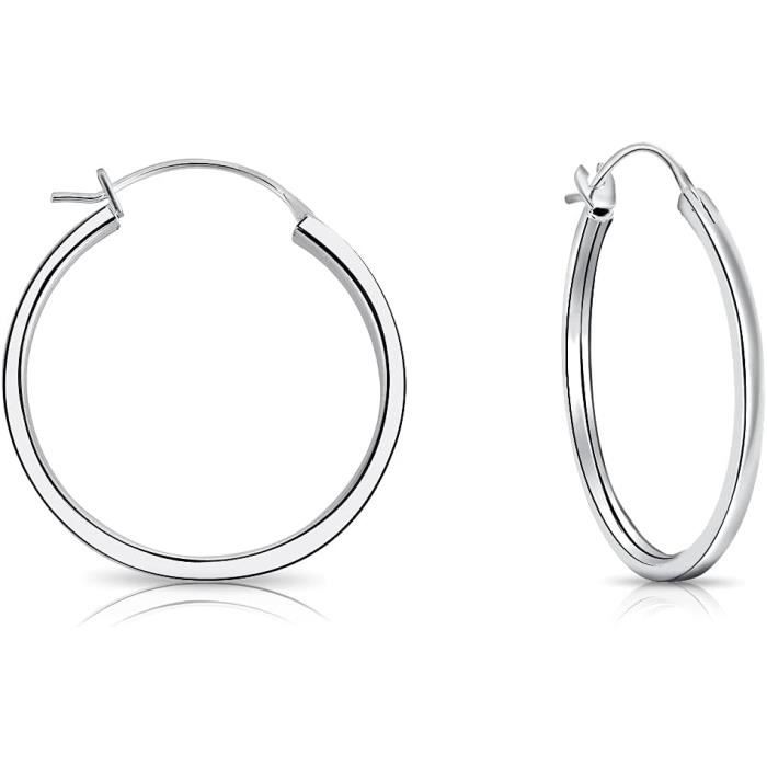 Boucles D'oreilles Créoles En Perles De Culture - Plaqué Or Jaune 18ct - Dormeuses - Neuf Avec étiquettes Rose-Mimosa