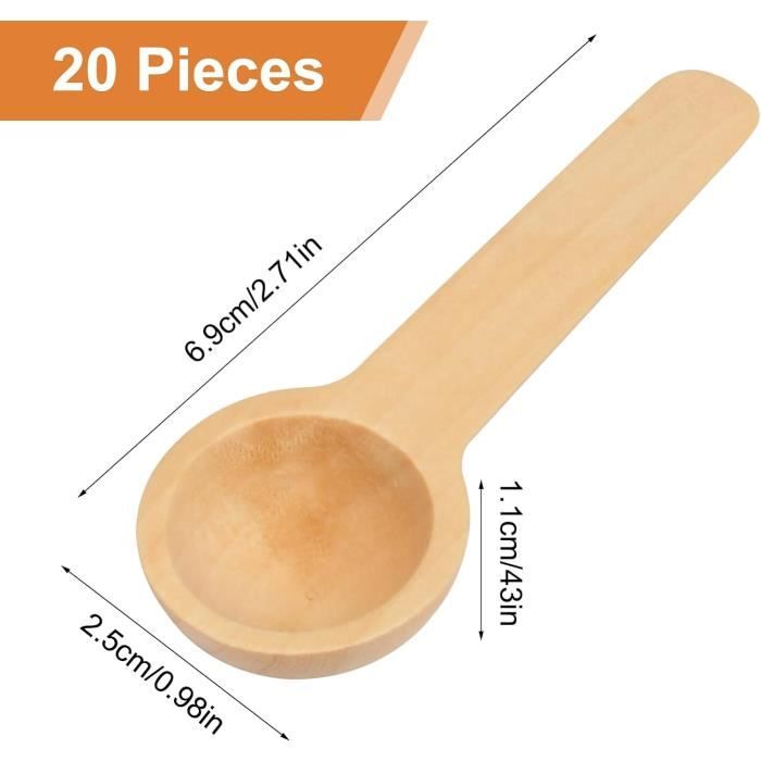 Lot De 24 Mini Cuillères En Bois + 30 étiquettes Et Ficelle - Pour épices, Sel, Sucre, Miel, Café, Décoration Ou Cadeau
