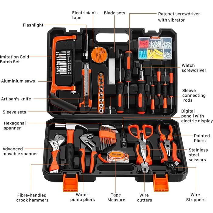 Prostormer-Ensemble d'outils à main 148 pièces, kit d'outils de