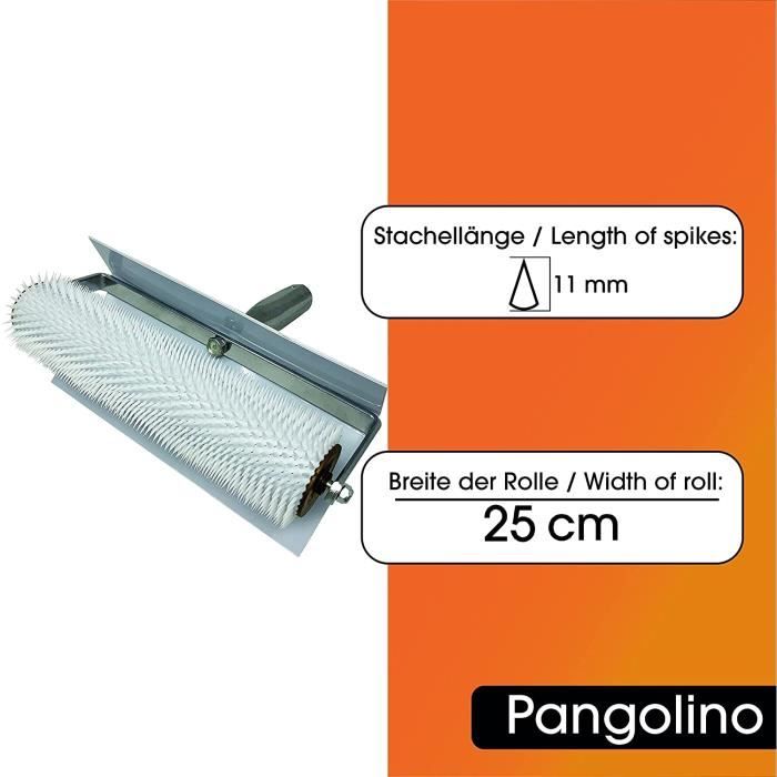 Pangolino - Rouleau débulleur 25 cm de Pangolino avec étrier métallique à 1  bras - Longueur des pointes : 11 mm - Qualité professionnelle : :  Bricolage