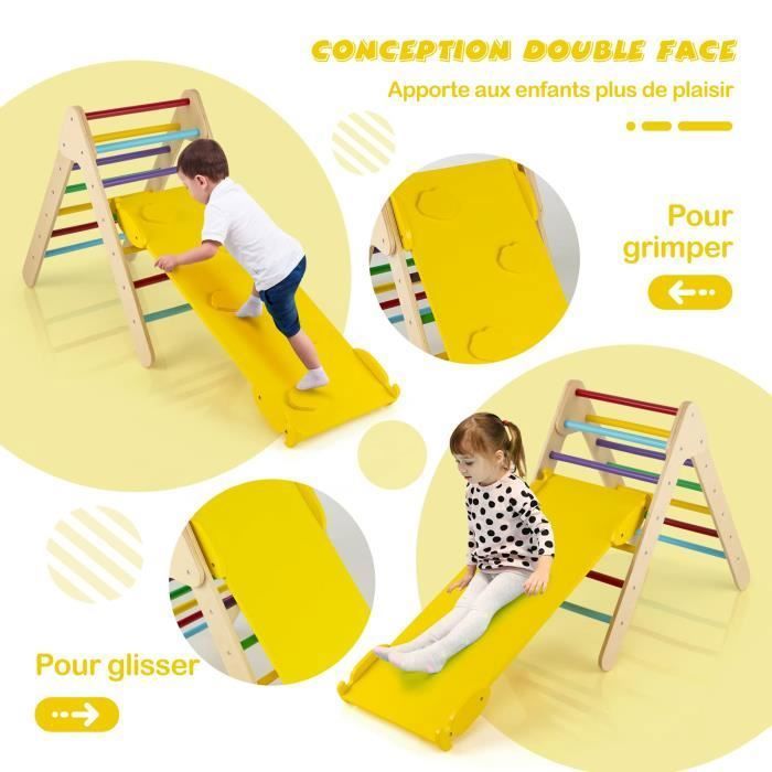 Tente De Jeu 6-en-1 En Bois Pour Enfants 2-6 Ans - Maison Avec Tableau, Tapis Et Rangement