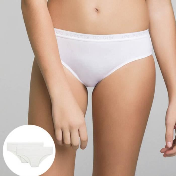 Lot de 2 Culottes Fille Coton Bio Les Pockets DIM 4 CULOTTE