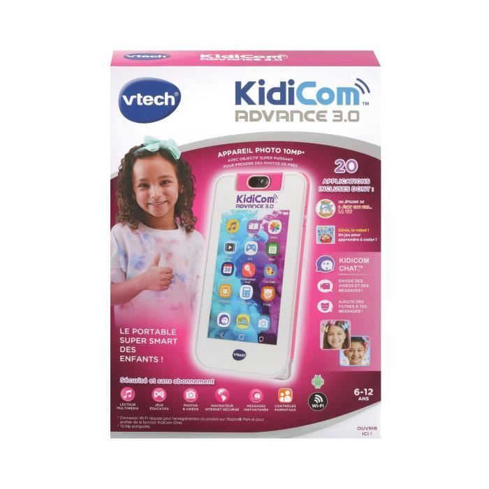 VTech KidiCom Max 3.0 Rose – Pack Avec étui + Chargeur USB – Tablette Enfant 3-8 Ans