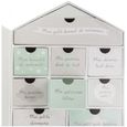 Cadeaux de naissance - Coffret naissance forme maison 10 tiroirs - Boîte à souvenirs de bébé - Vert-2